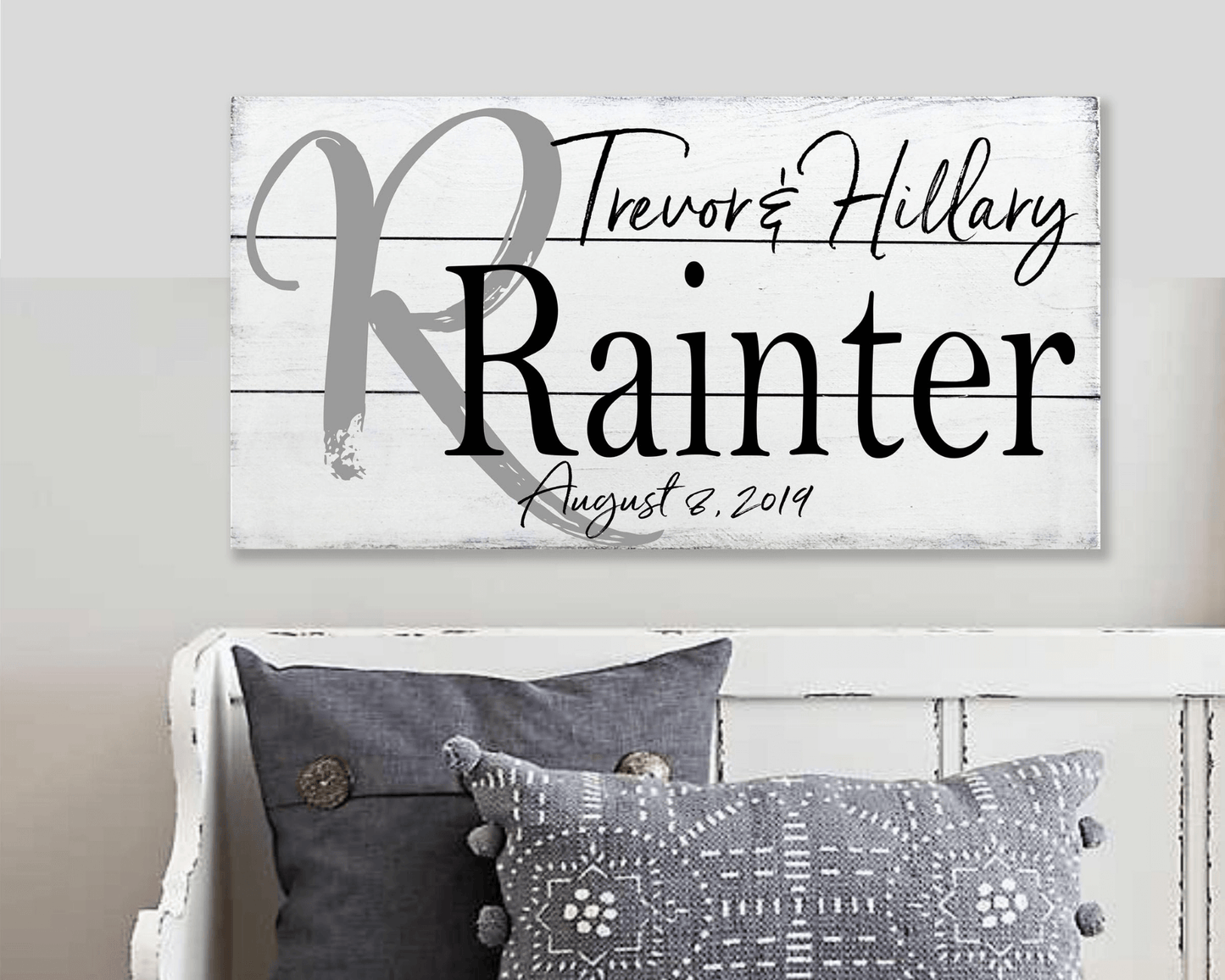 Personalized Name Sign with Initial Wall Decor