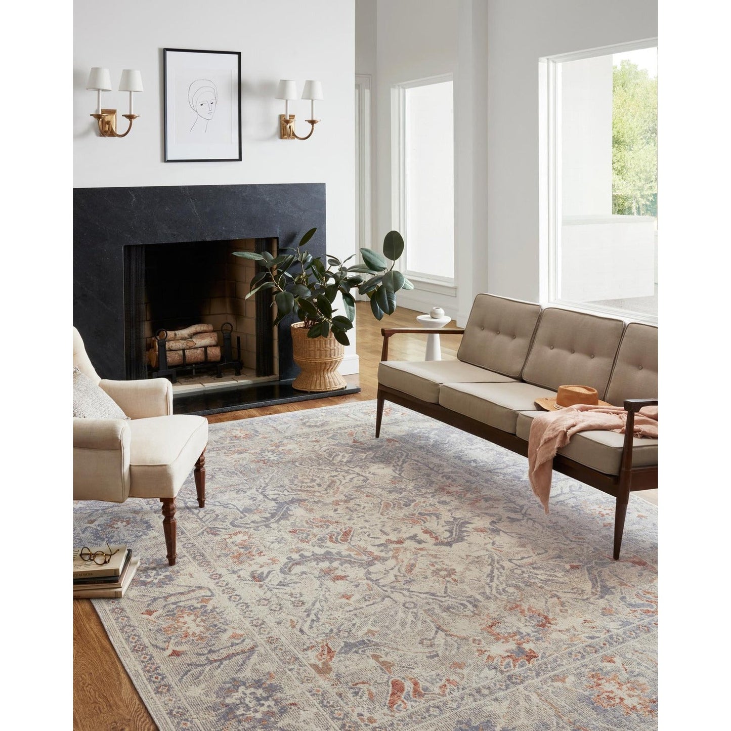 Chris Loves Julia Rosemarie Oatmeal/Lavender Rug