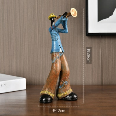 Rock Band Art Statue: Resin Character Model for Creative Home Decor and Craft Supplies