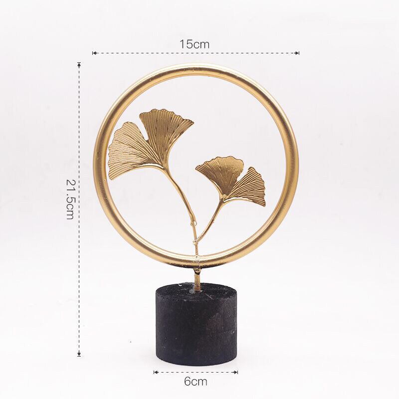 Nordic Creative Golden Ginkgo Leaf Ornaments - Modern Crafts for Living Room Decor and Home Decoration