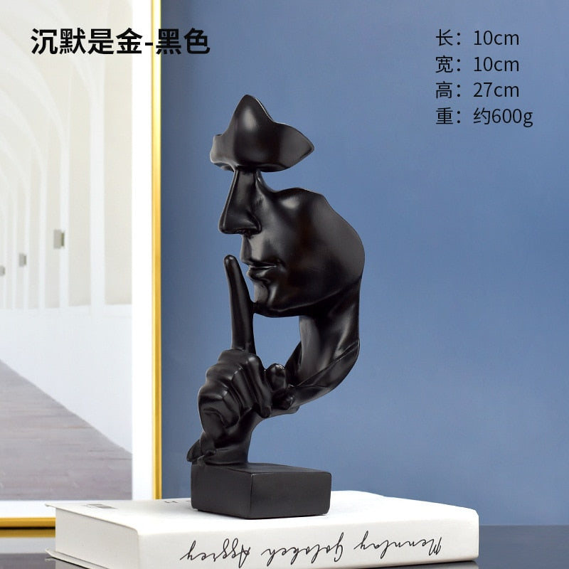 Silent One Statue Abstract Figure Sculpture Small Ornaments Resin Statue Creative Home Decoration Modern Figurines For Interior