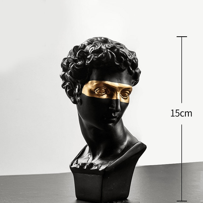 Resin David Bust Sculpture: Elegant Office and Home Decor Accessory