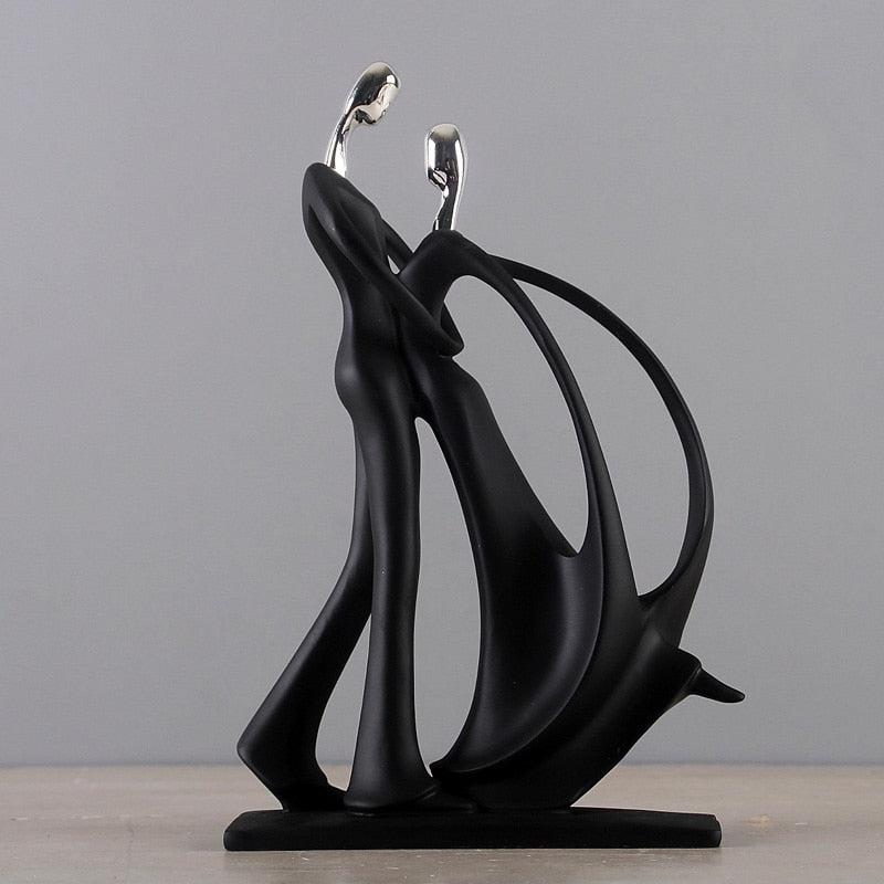 Nordic-Inspired Elegant Dancing Duo Resin Figurine - Home Decor Accent for Living Space