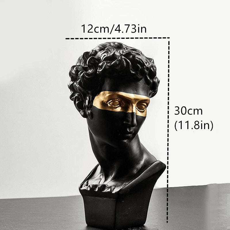 Resin David Bust Sculpture: Elegant Office and Home Decor Accessory