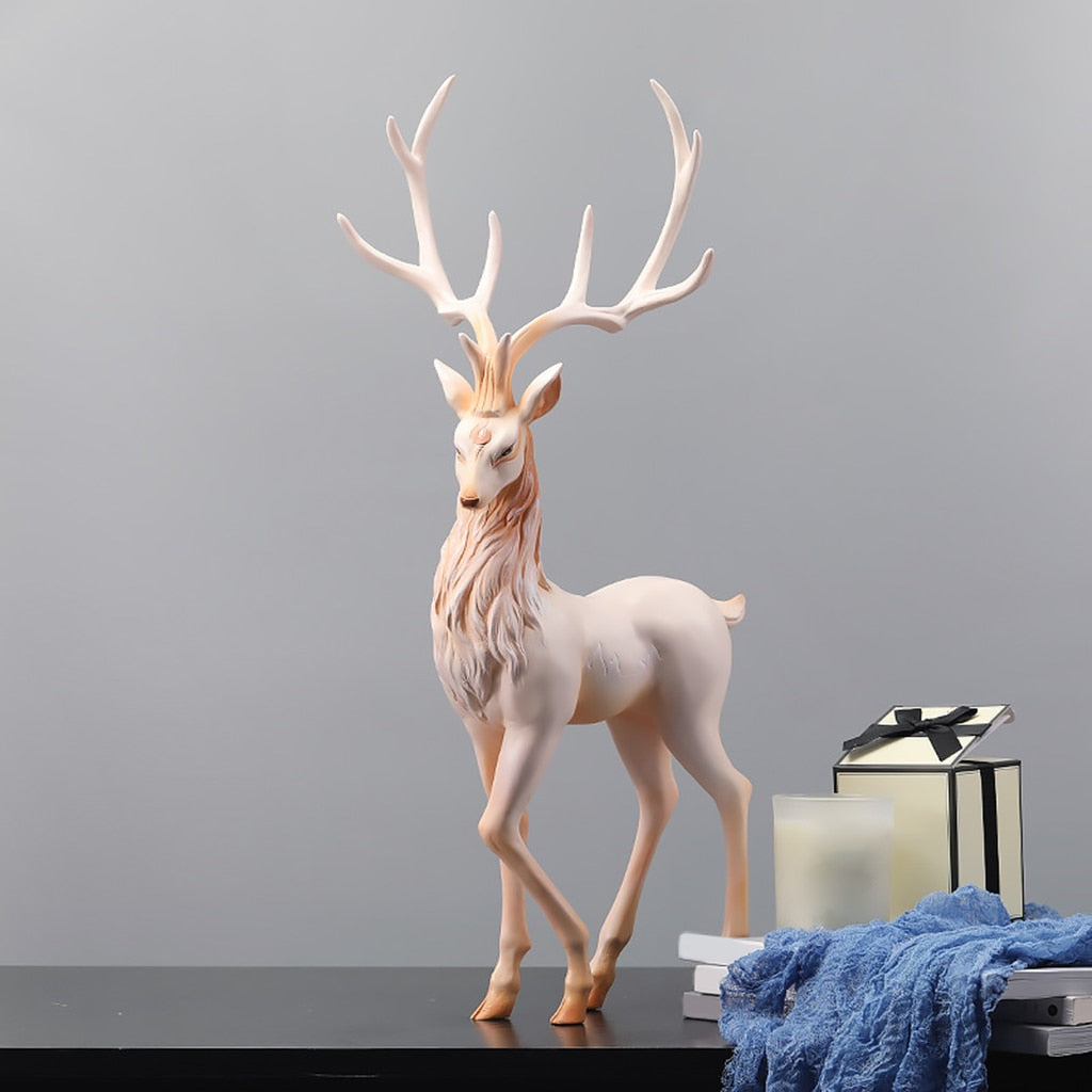 Elegant Black Deer Decoration: Reindeer Ornaments for Shelf and Living Room, Craft Furnishings, Elk Sculptures for Home Decor