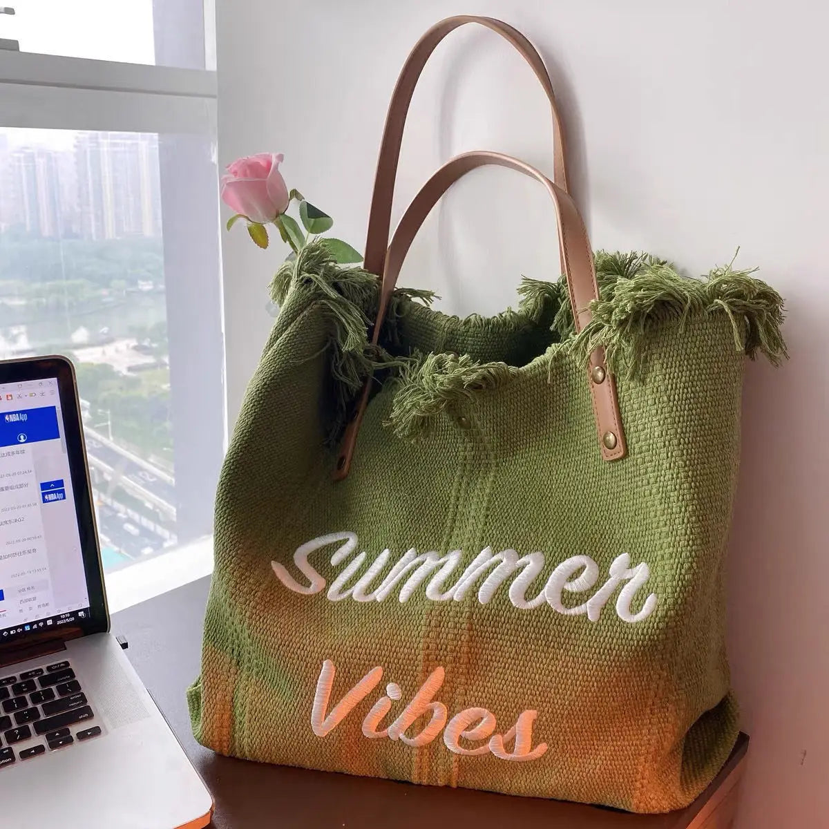 Canvas Women Handbags | Large Tote Beach Bag | Shopping Bags | Underarm Shoulder Bag for Female | Casual Canvas Beach Bags ShopOnlyDeal