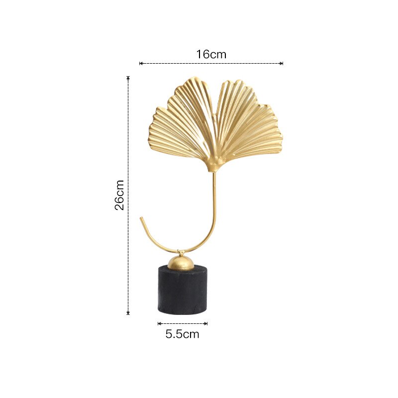 Nordic Creative Golden Ginkgo Leaf Ornaments - Modern Crafts for Living Room Decor and Home Decoration