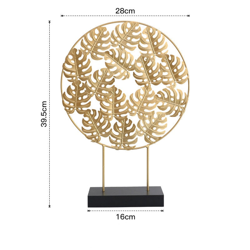 Nordic Creative Golden Ginkgo Leaf Ornaments - Modern Crafts for Living Room Decor and Home Decoration