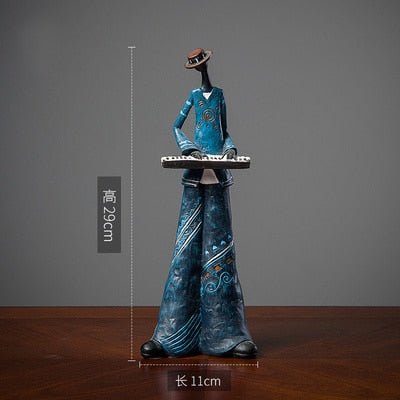 Rock Band Art Statue: Resin Character Model for Creative Home Decor and Craft Supplies