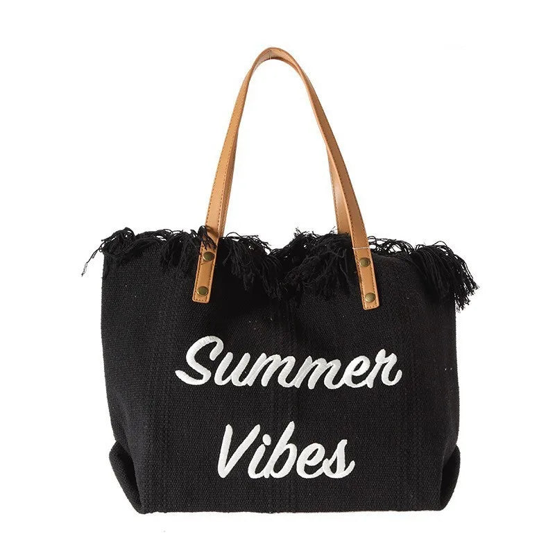 Canvas Women Handbags | Large Tote Beach Bag | Shopping Bags | Underarm Shoulder Bag for Female | Casual Canvas Beach Bags ShopOnlyDeal