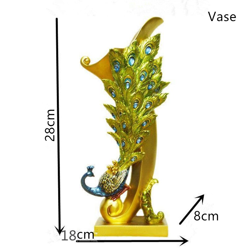 European Peacock Ornament: Elegant Resin Decoration for Home and Wedding Gifts