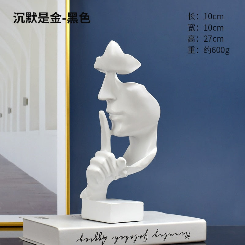 Silent One Statue Abstract Figure Sculpture Small Ornaments Resin Statue Creative Home Decoration Modern Figurines For Interior