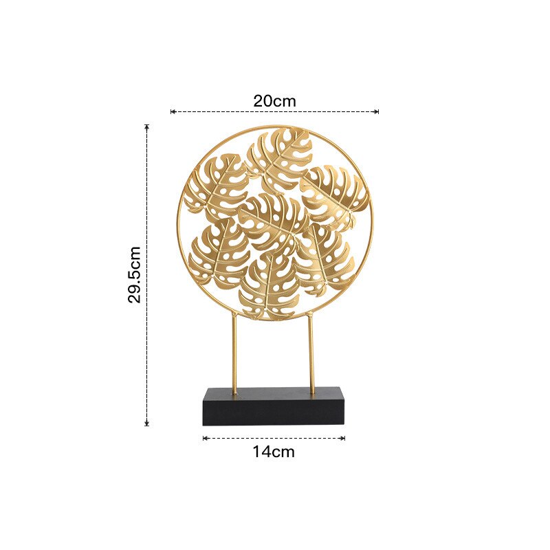 Nordic Creative Golden Ginkgo Leaf Ornaments - Modern Crafts for Living Room Decor and Home Decoration