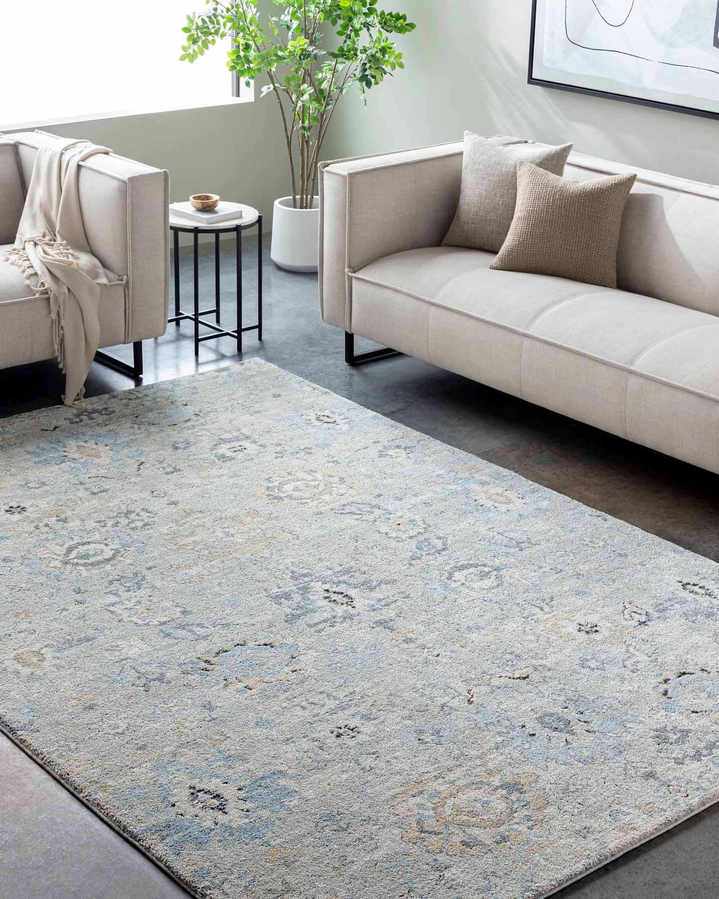 Avellino AVL-2308 Rug- Beige, Blue, Gray