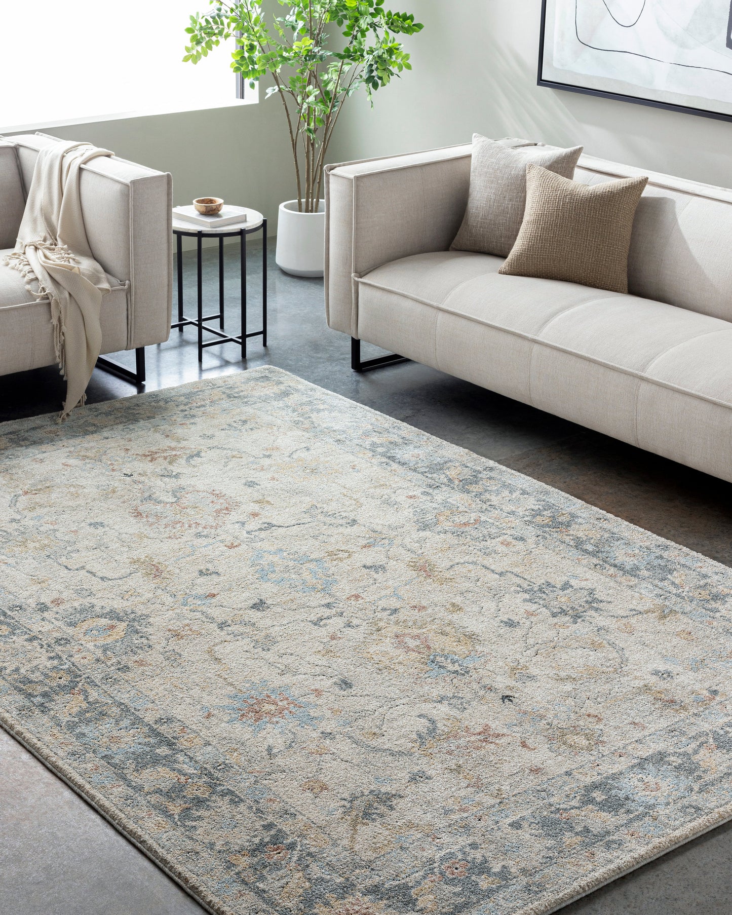 Avellino AVL-2309 Rug- Beige, Blue, Gray