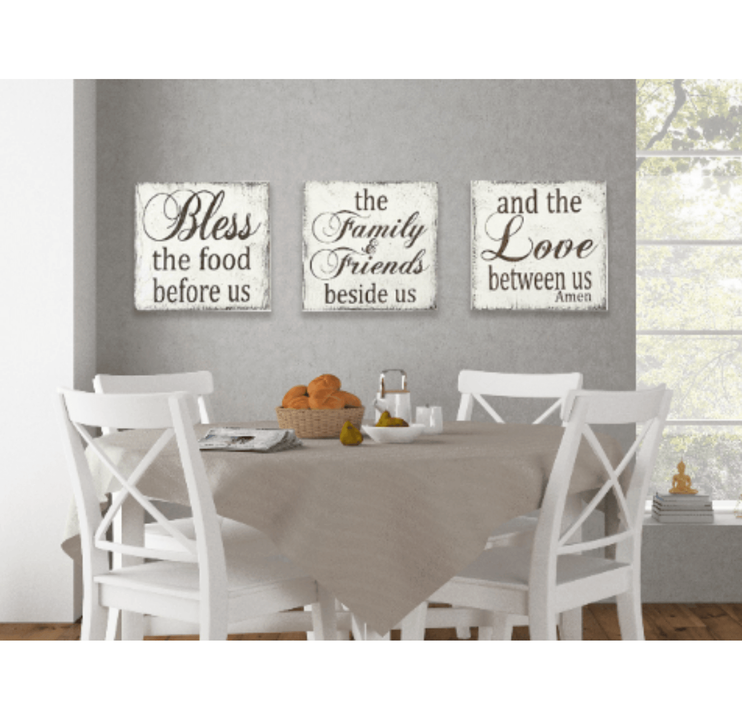 Bless The Food Before Us Wood Dining Room Wall Decor