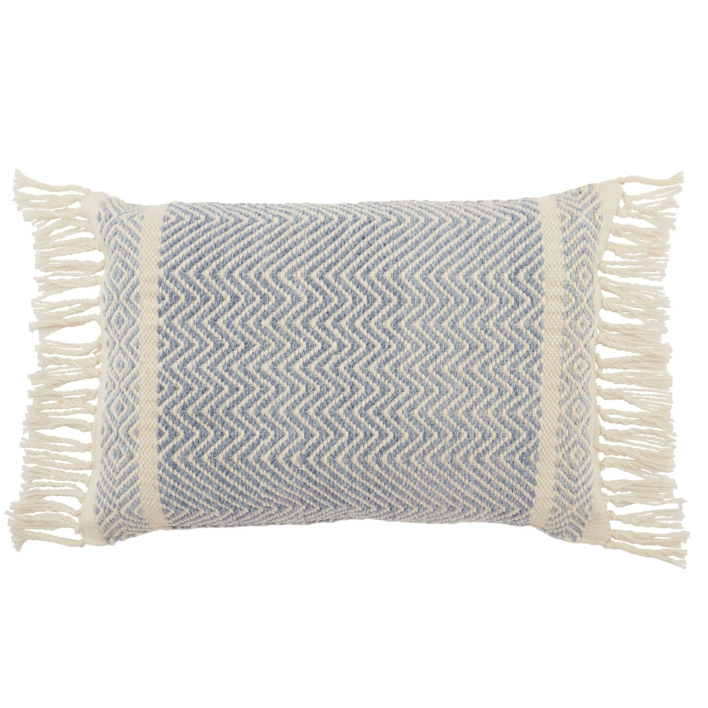 BLU Home Liri Edris Indoor/Outdoor Lumbar Pillow - White/Blue Pillow & Decor jaipur-PLW103711 887962887999