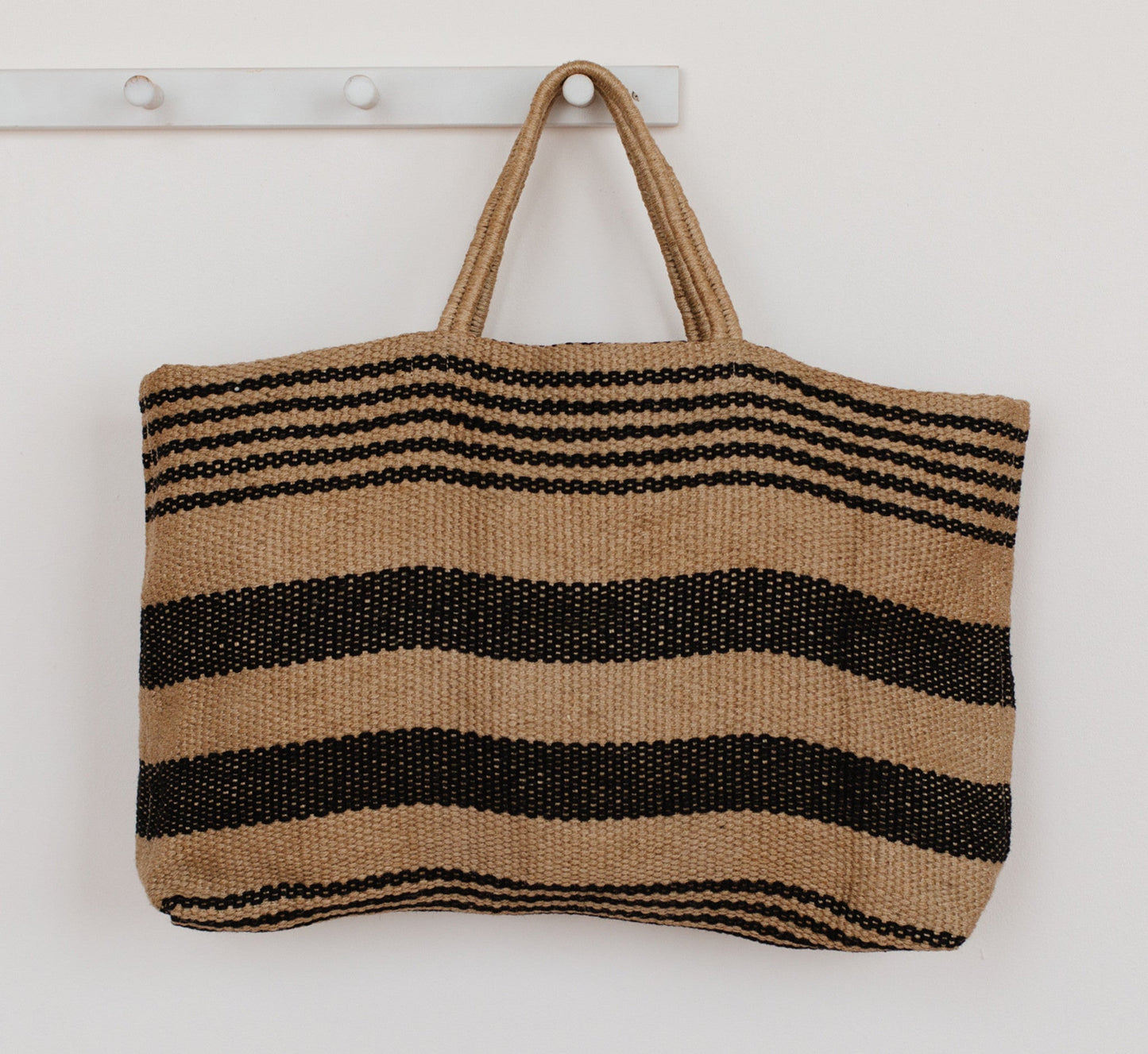 Breton Wide Jute Market Shopper Bag Shopper Bags Will & Atlas Multi Stripe