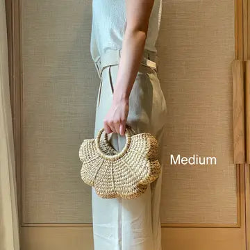 Water Hyacinth Scalloped Handbag
