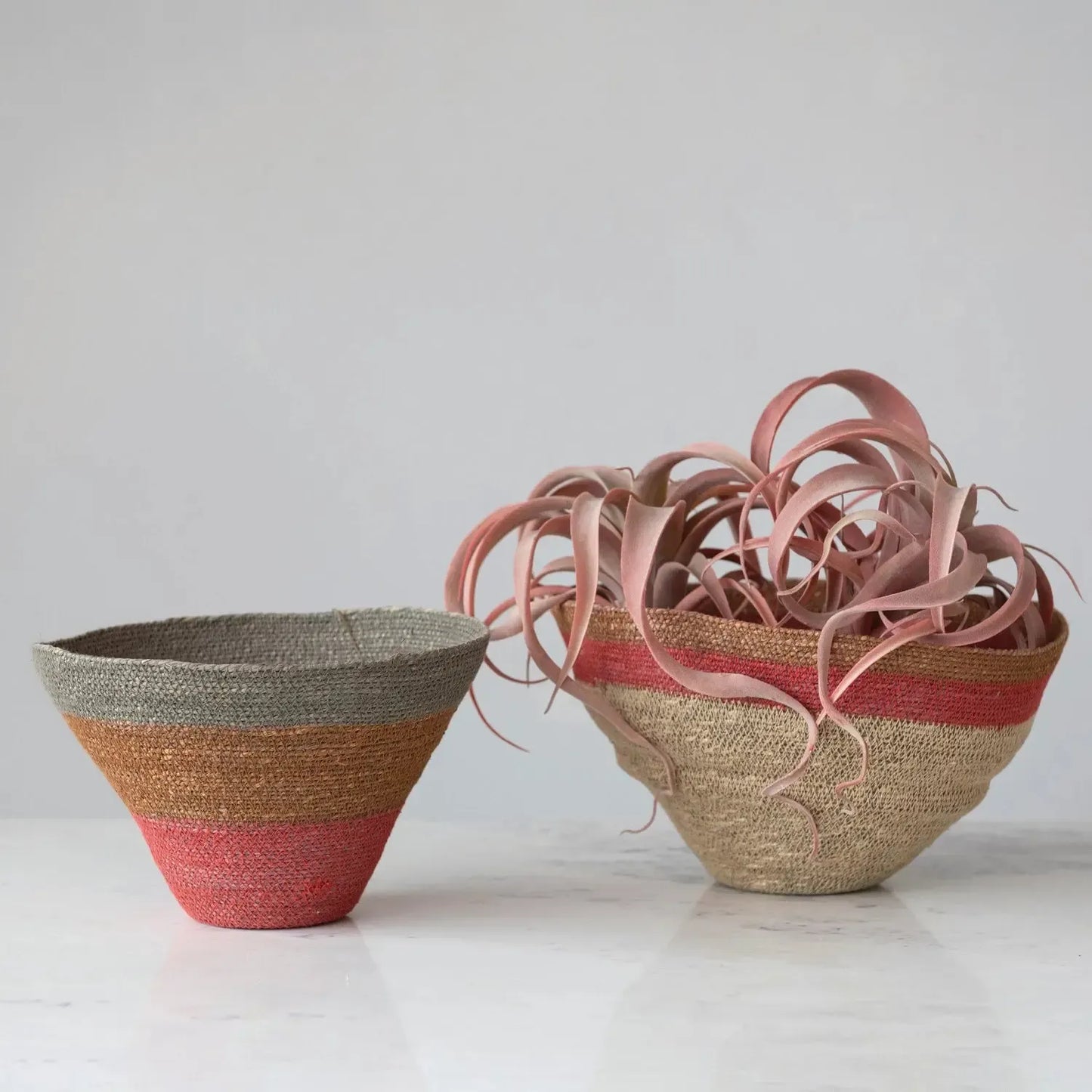 Seagrass Nesting Baskets | Stripes