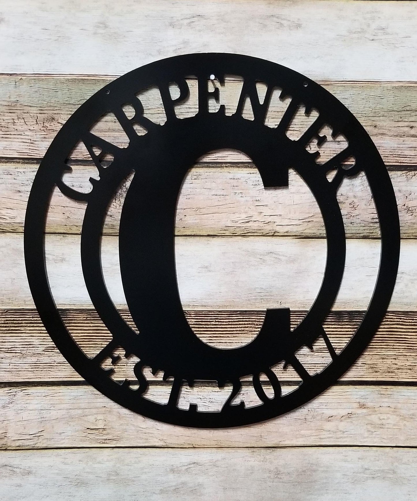 Family Name Decor Sign - 24" Wall or Door Decor - Customize Top, Middle & Bottom - Free Shipping