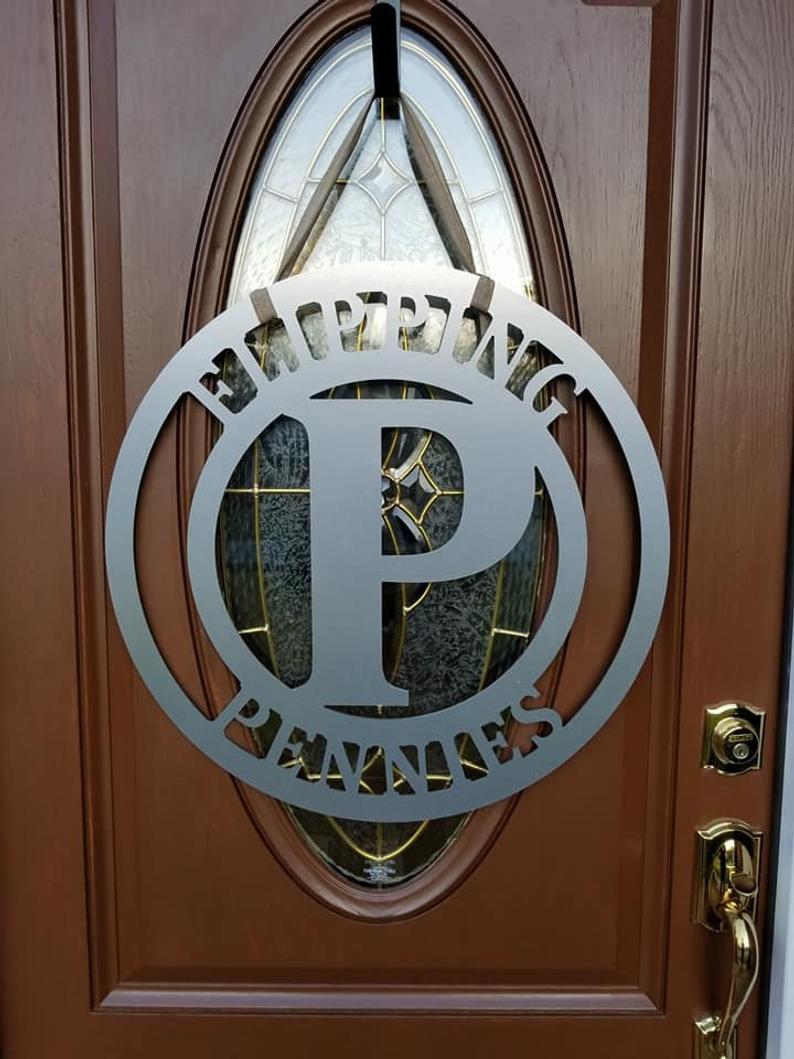 Family Name Decor Sign - 24" Wall or Door Decor - Customize Top, Middle & Bottom - Free Shipping