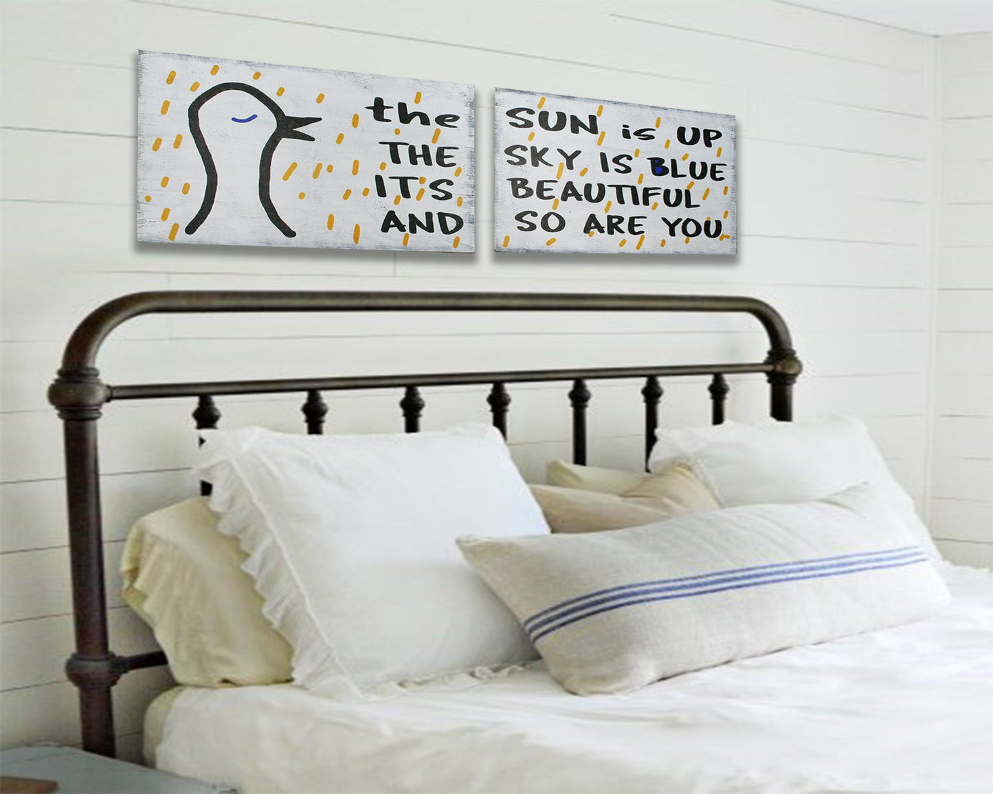The Sun Is Up The Sky Is Blue It's Beautiful And So Are You Wood Sign Set