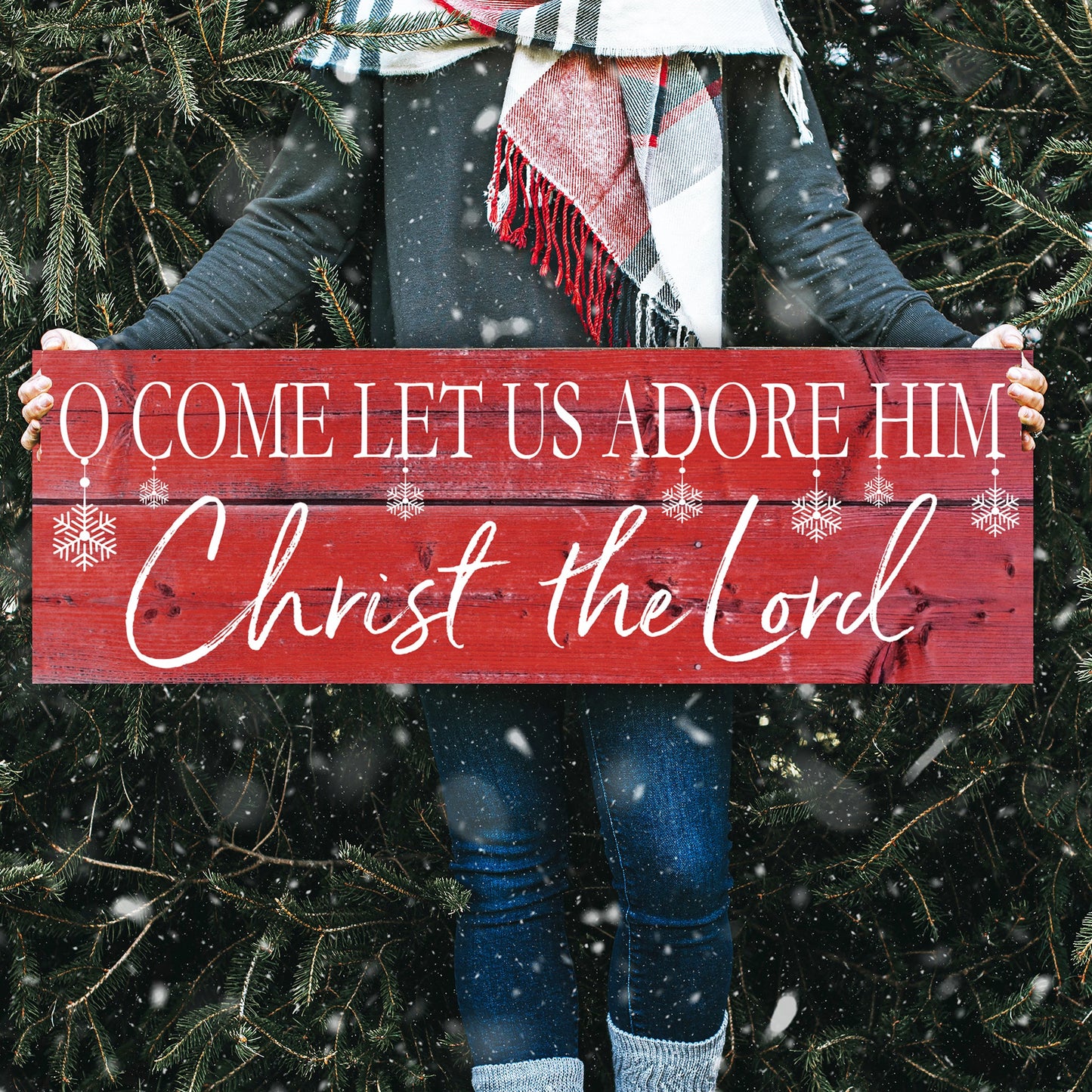 O Come Let Us Adore Him Christmas Wallhanging