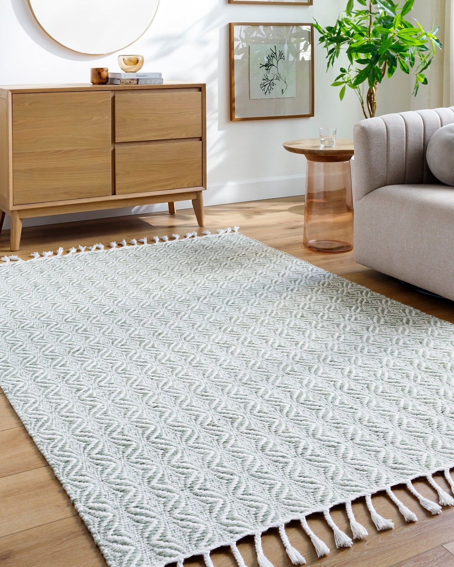Peony PON-2301 Rug - Green, White
