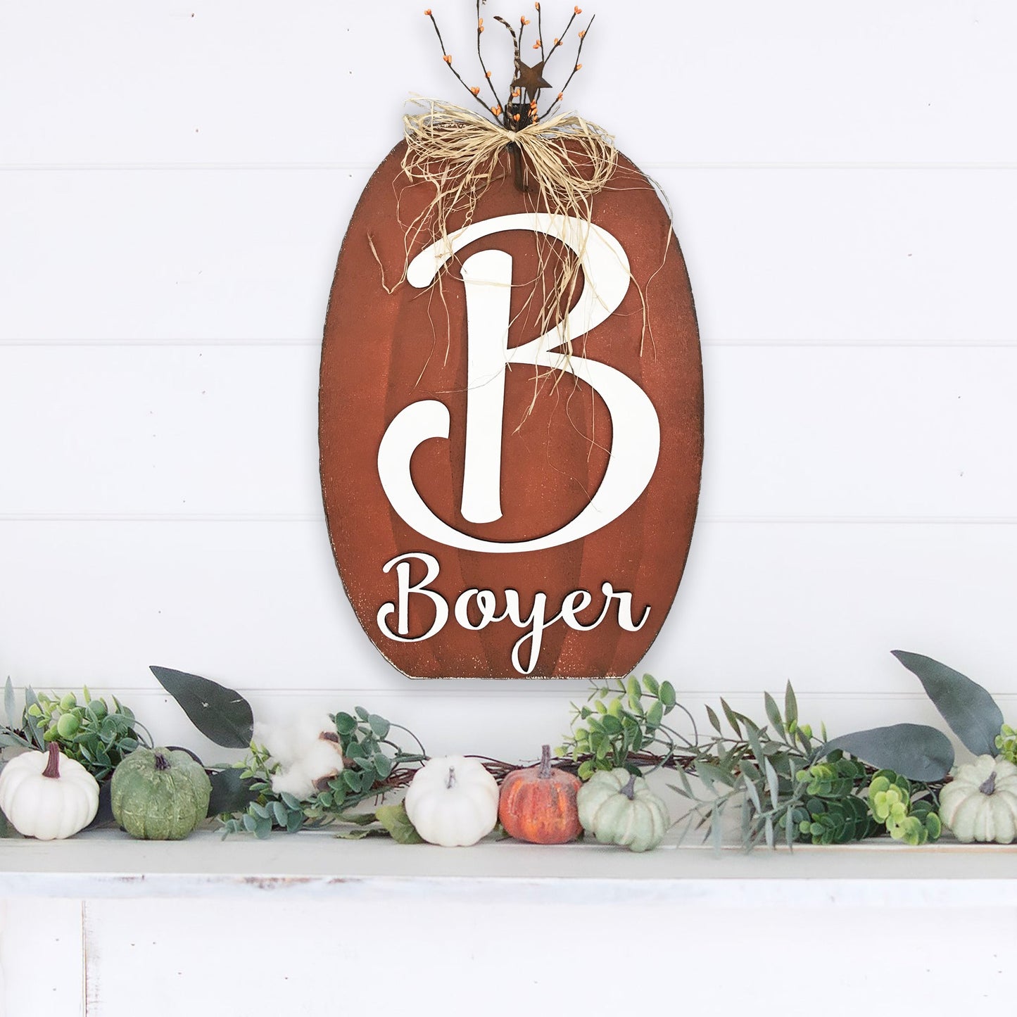 Personalized Pumpkin Wood Fall Autumn Decor