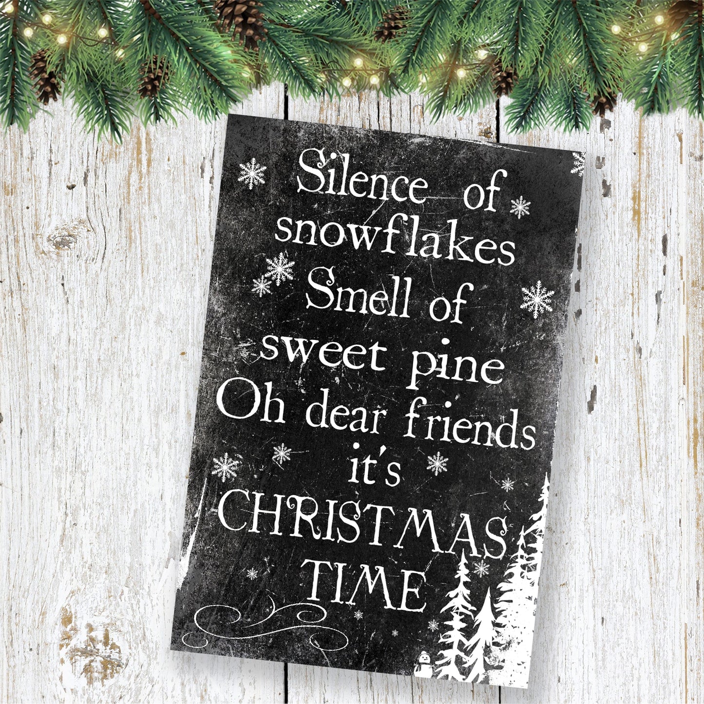 Silence of Snowflakes Christmas Sign