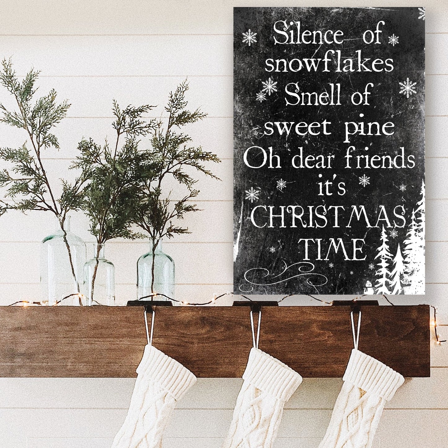 Silence of Snowflakes Christmas Sign