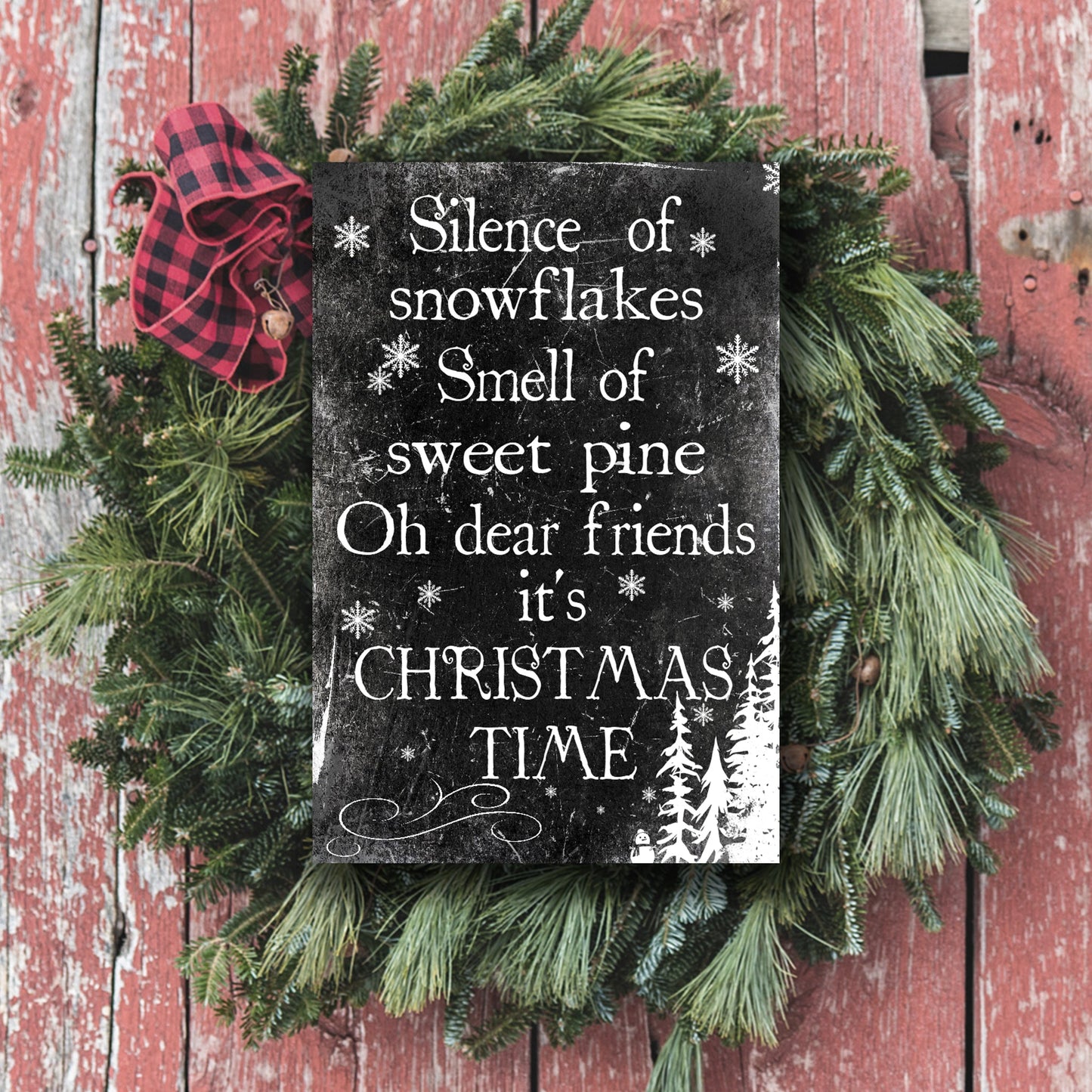 Silence of Snowflakes Christmas Sign
