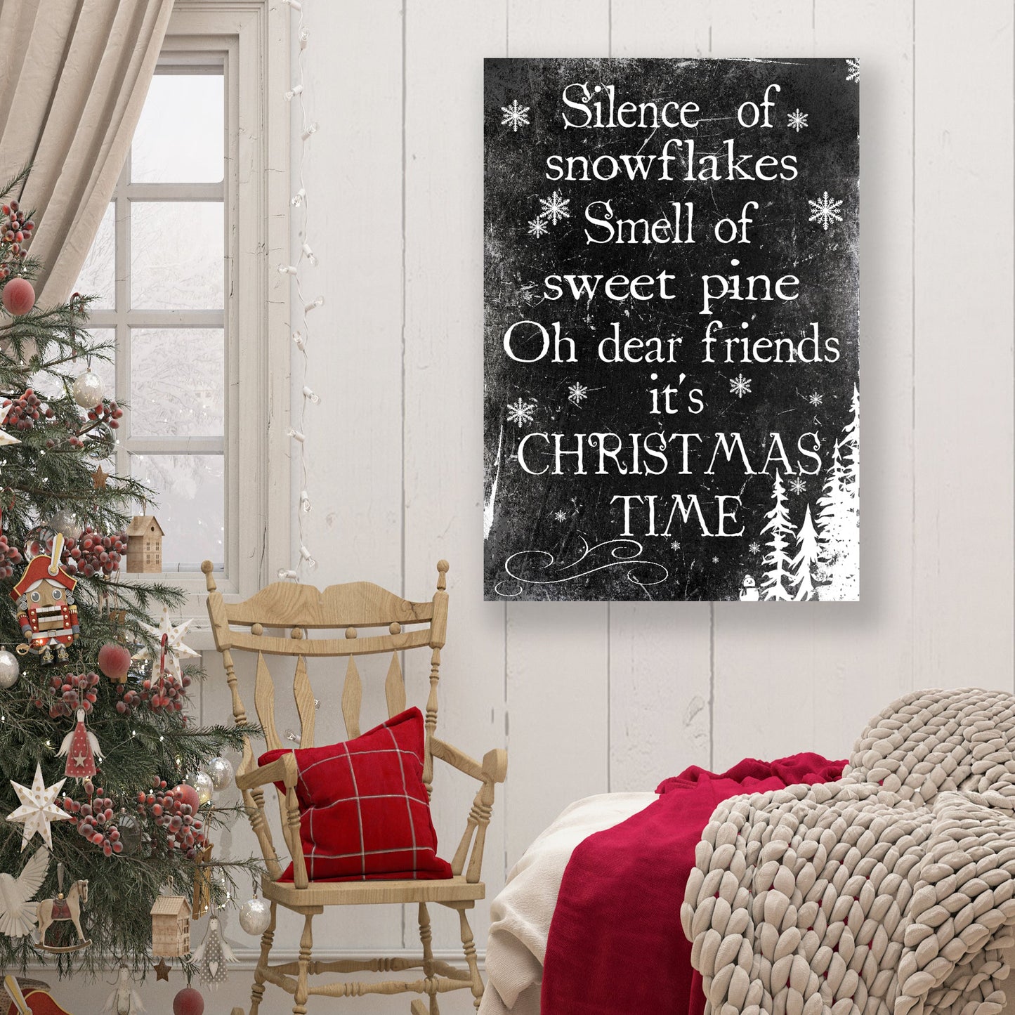 Silence of Snowflakes Christmas Sign