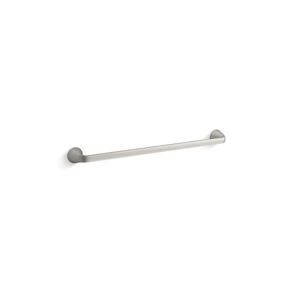 24" Bathroom Towel Bar Metal Construction, Vibrant Brushed Nickel
