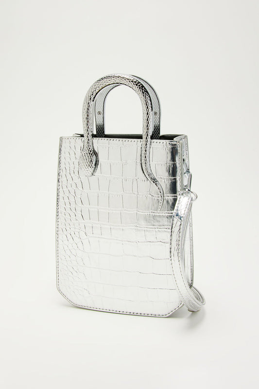 Slither My Way Handbag - Silver