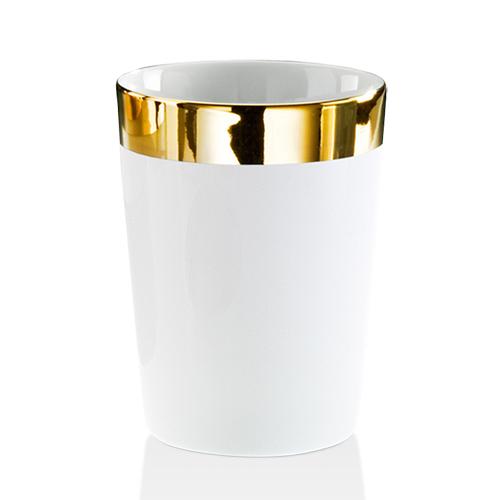 Bone BE 50 Tumbler or Toothbrush Holder by Decor Walther Decor Walther White/Gold
