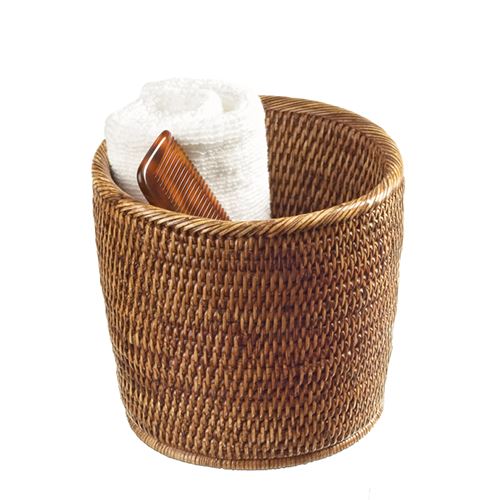 Basket ZK Rattan 7.1" Basket Accessory Holder by Decor Walther Decor Walther Dark Rattan