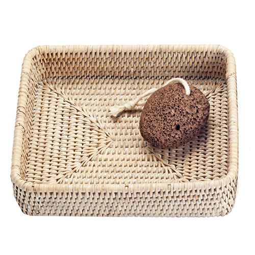 Basket TAB1 Rattan 7.1" Square Tray by Decor Walther Decor Walther Light Rattan
