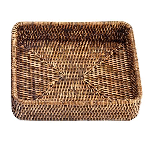 Basket TAB1 Rattan 7.1" Square Tray by Decor Walther Decor Walther Dark Rattan