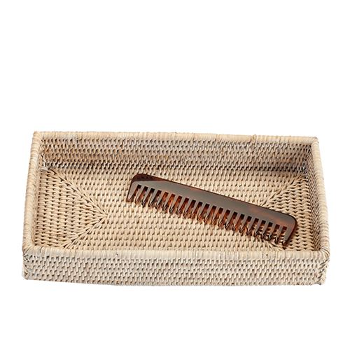 Basket TAB2 Rattan 11.8" x 6.3" Rectangular Tray by Decor Walther Decor Walther Light Rattan