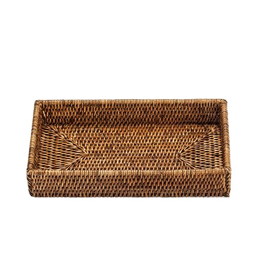Basket TAB2 Rattan 11.8" x 6.3" Rectangular Tray by Decor Walther Decor Walther Dark Rattan