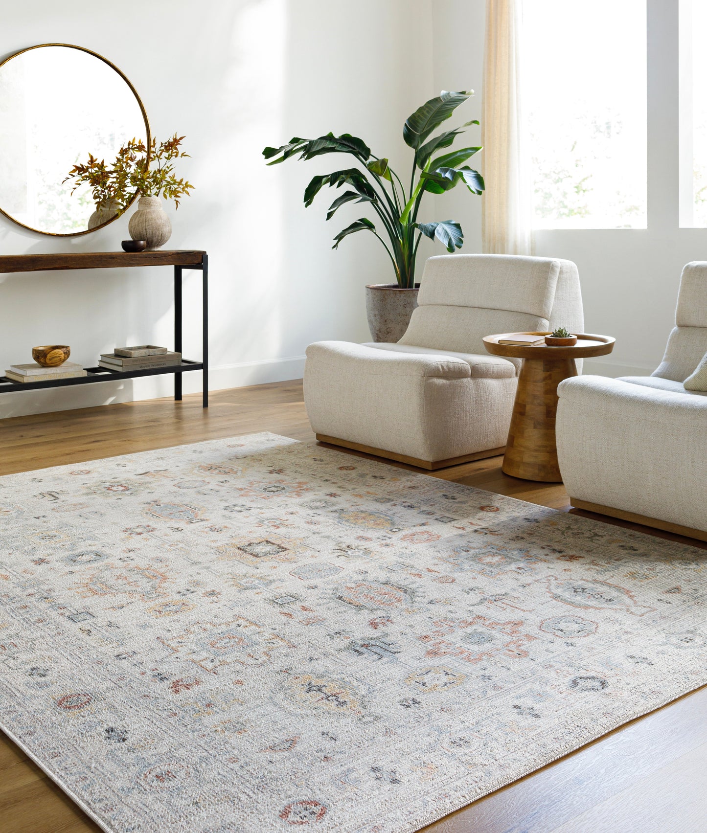 PNW Home Spokane PNWSP-2300 Rug- Ivory, Pink