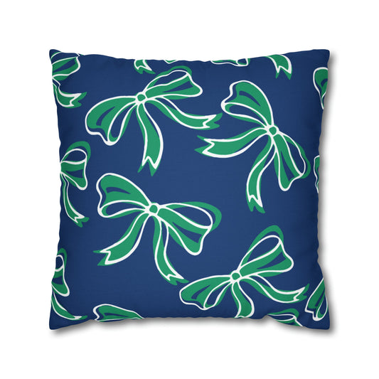 Trendy Bow College Pillow Cover - Dorm Pillow, Graduation Gift, Bed Party Gift, Acceptance Gift, College Gift, Florida Gulf Coast, FGCU