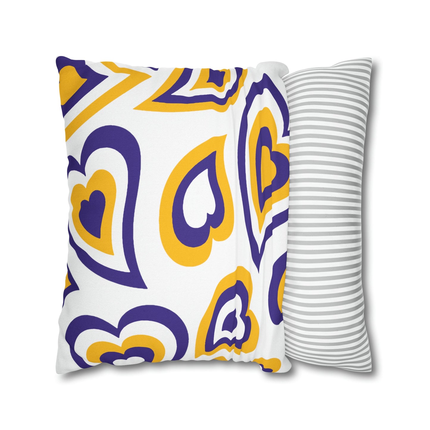 Retro Heart Pillow Cover - Heart Pillow Cover, Hearts, LSU Tigers ,Bed Party Pillow Cover, Sleepaway Camp Pillow Cover, Camp, Grad Gift,