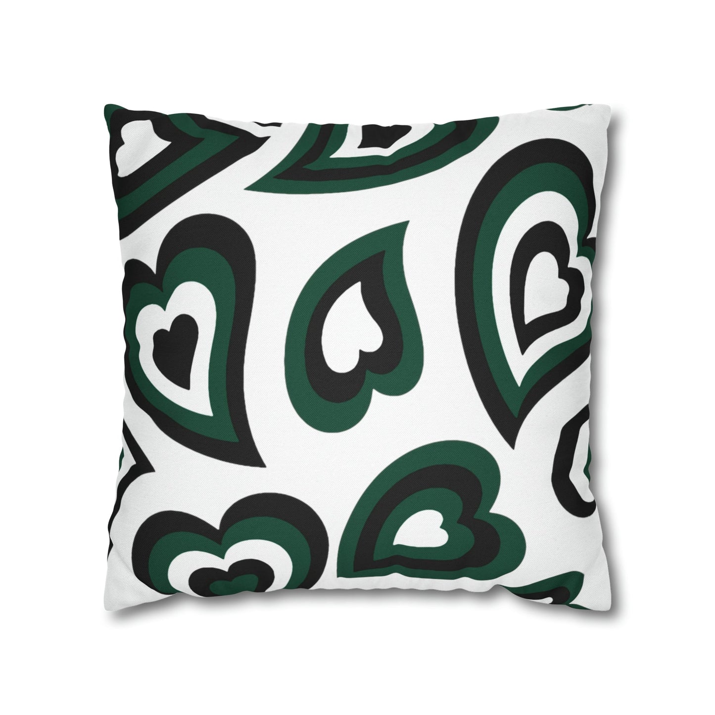 Retro Heart Pillow - Green and Black, Heart Pillow, Hearts, Valentine's Day, Michigan State, Bed Party Pillow, Sleepaway Camp Pillow, Camp