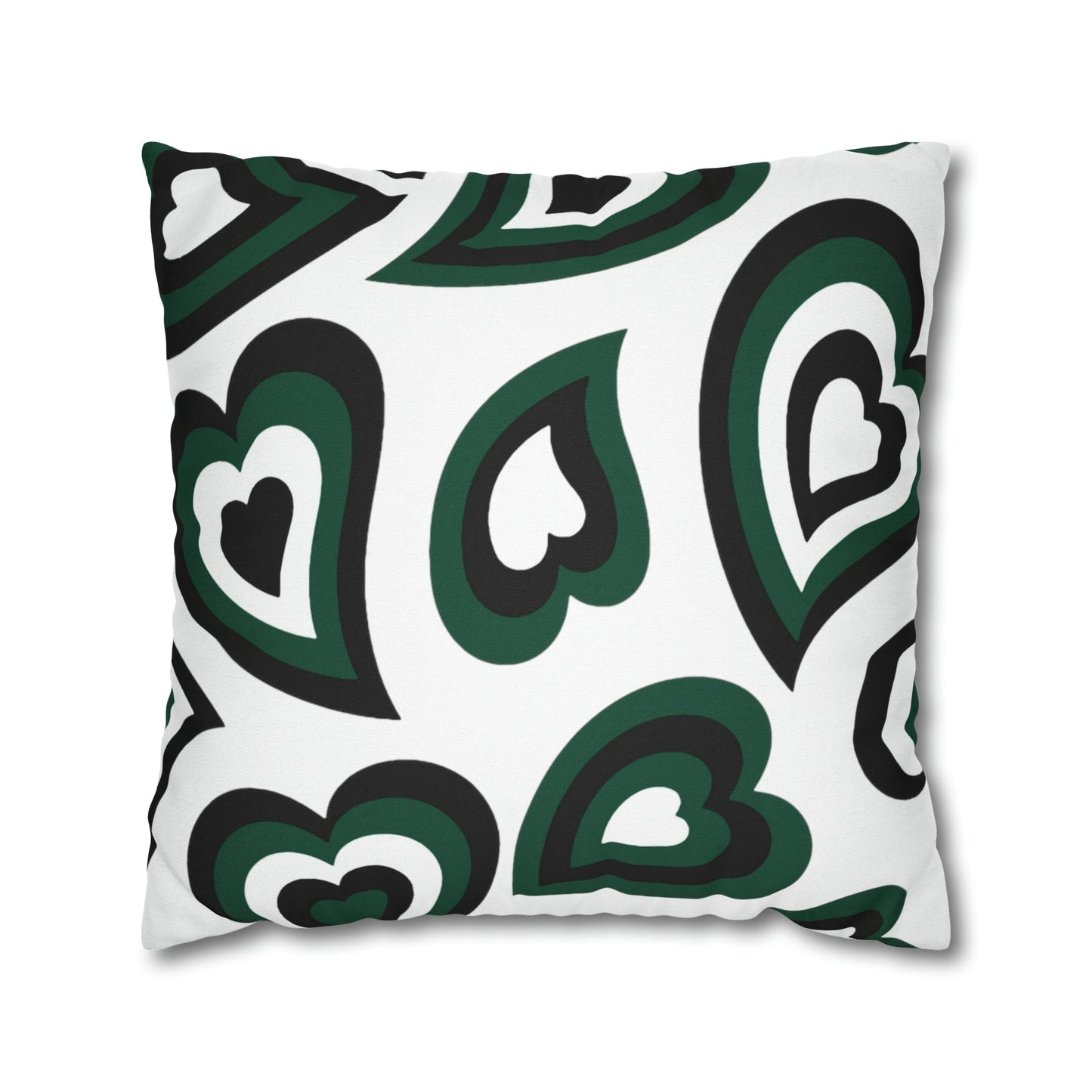 Retro Heart Pillow - Green and Black, Heart Pillow, Hearts, Valentine's Day, Michigan State, Bed Party Pillow, Sleepaway Camp Pillow, Camp