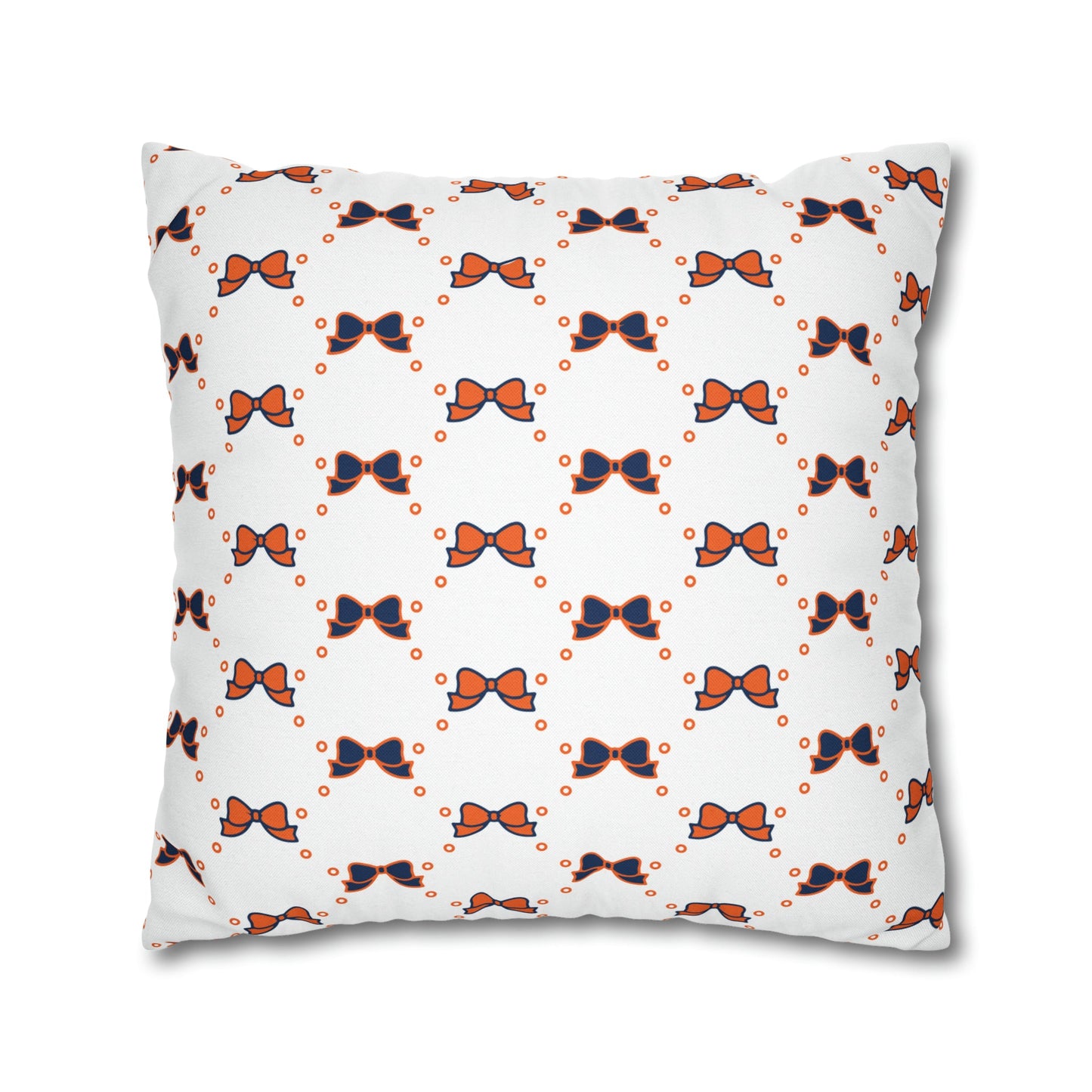 Pretty Little Bow Pillow Cover - Dorm Pillow,Bow Pillow,Bed Party Gift,Acceptance Gift,Camp Gift, College Gift, Bow Aesthetic, Navy & Orange, Syracuse