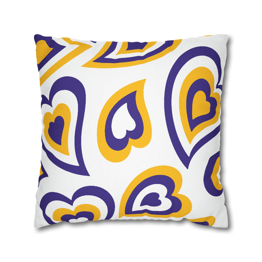 Retro Heart Pillow Cover - Heart Pillow Cover, Hearts, LSU Tigers ,Bed Party Pillow Cover, Sleepaway Camp Pillow Cover, Camp, Grad Gift,