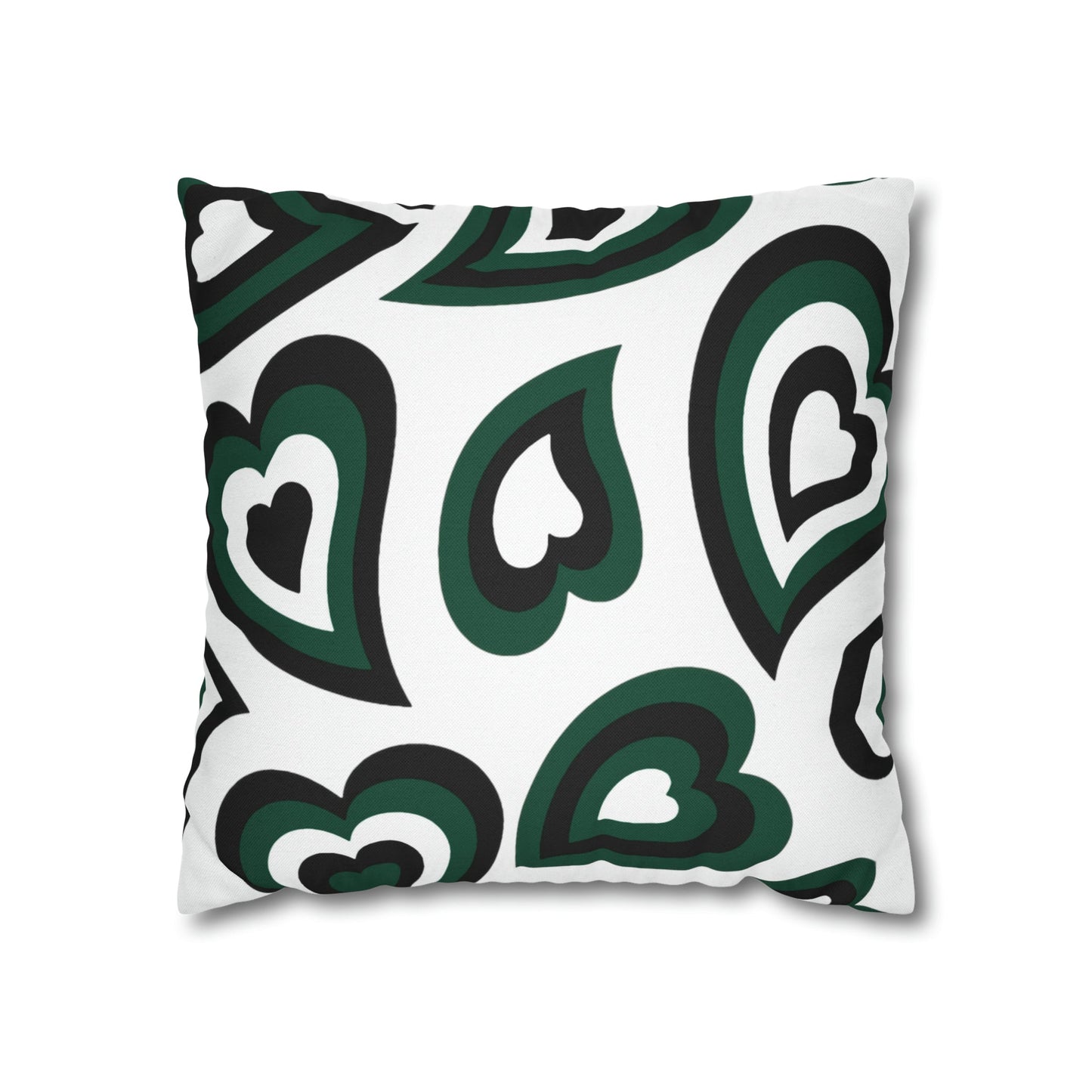 Retro Heart Pillow - Green and Black, Heart Pillow, Hearts, Valentine's Day, Michigan State, Bed Party Pillow, Sleepaway Camp Pillow, Camp